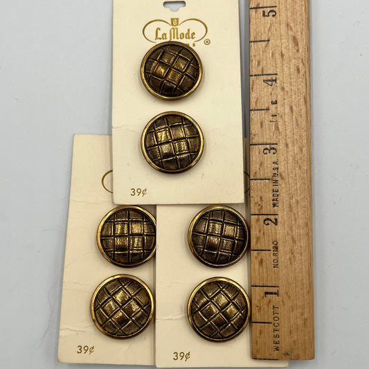 Six, 7/8 Vintage Metal Buttons