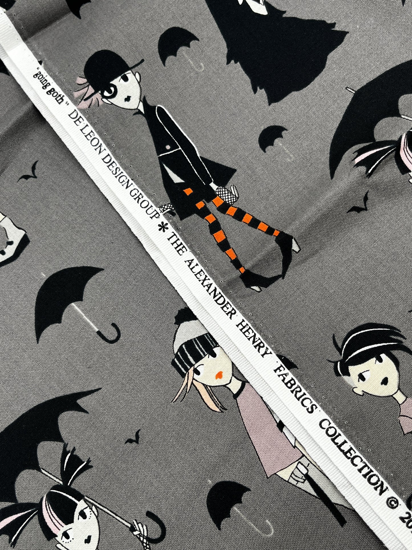2/3 Yard Alexander Henry "Going Goth" Premium Quilting Cotton