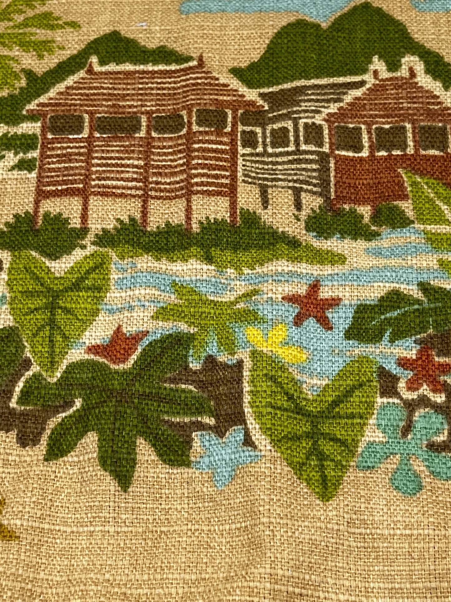 1+ Yard Vintage Screen Print Tommy Bahama TBO Waverunner, Cotton Canvas