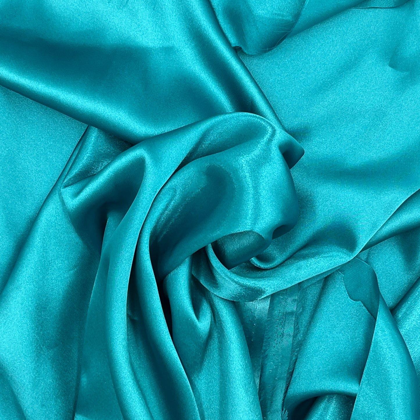 3 Yards Teal Satin Charmeuse, Designer Deadstock