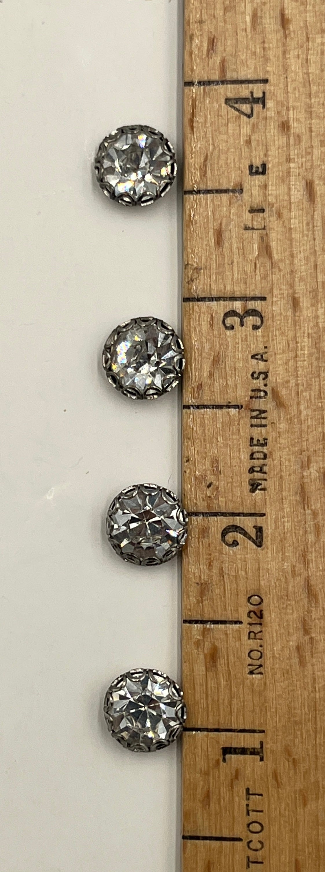 Four, 1/4 Inch Glass Buttons