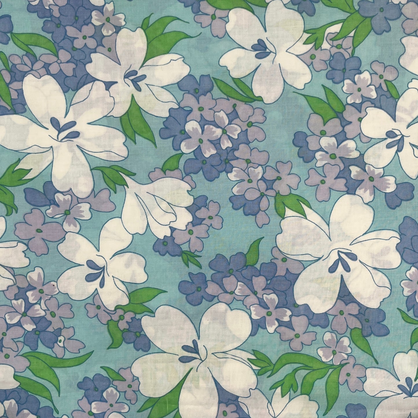 Shades of Blue & Purple, Vintage Oversized Twin / Full Flat Sheet – 70 x 96 inches
