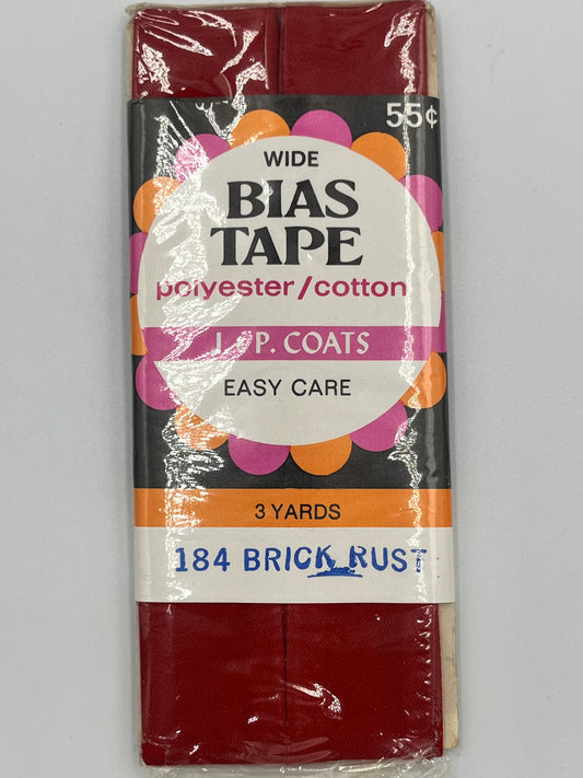 J & P Coats Wide Bias Tape, Brick Rust
