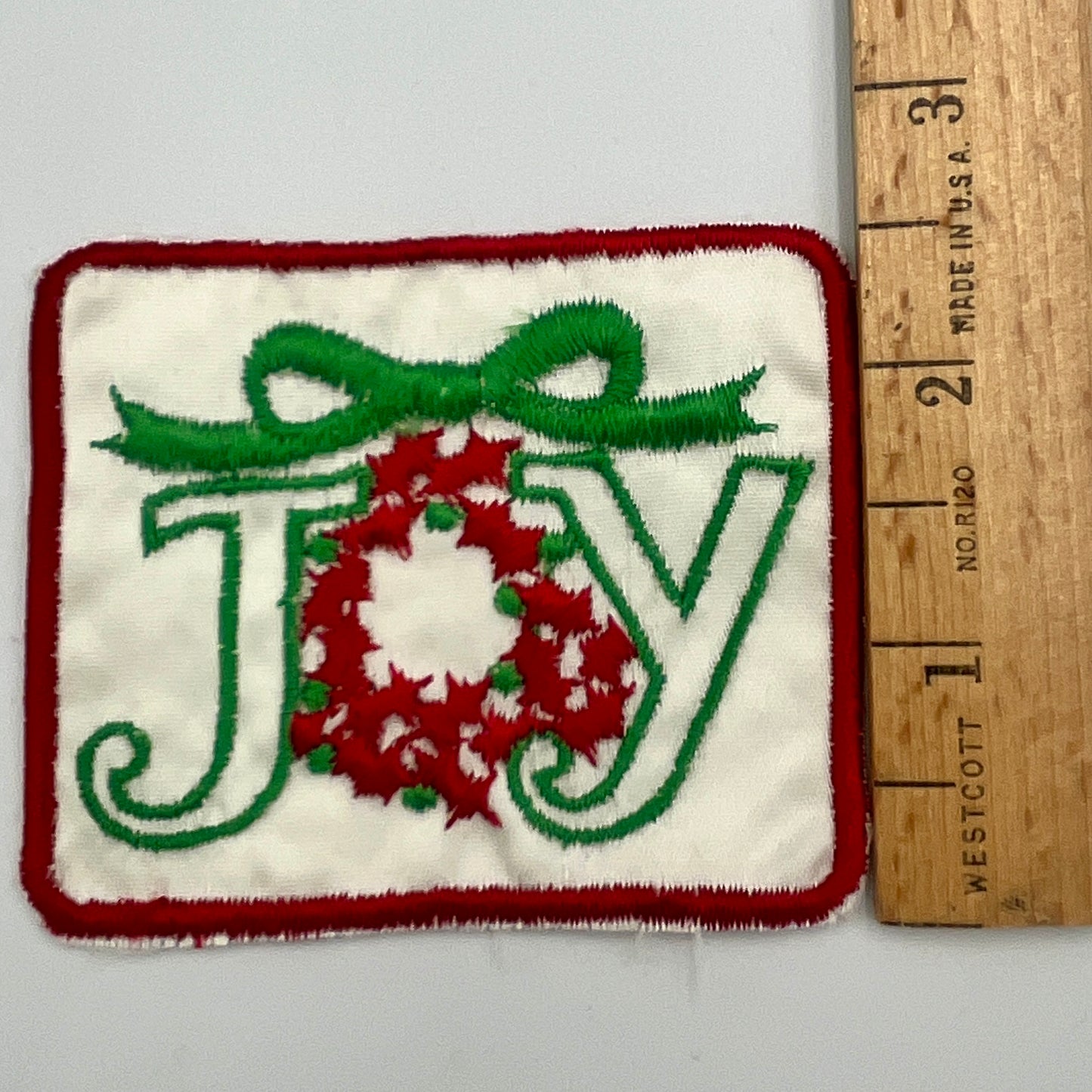 Vintage “JOY” Christmas Embroidered Patch