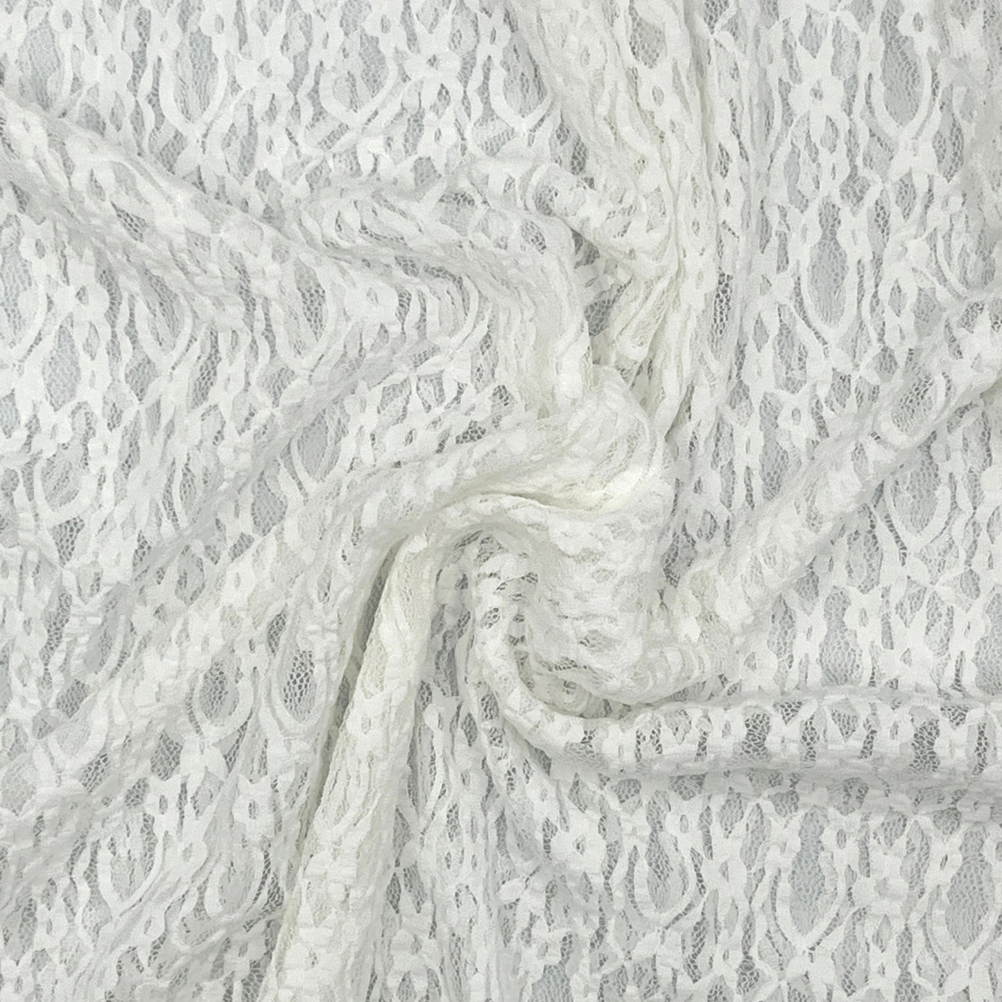 2 1/3 Yards Stretch Lace Knit,Soft White