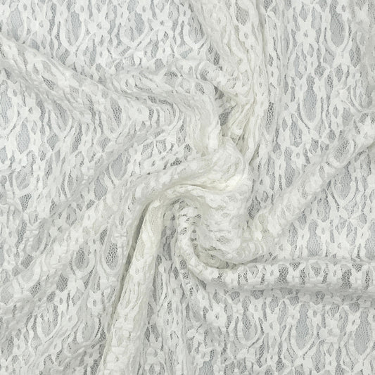 2 1/3 Yards Stretch Lace Knit,Soft White