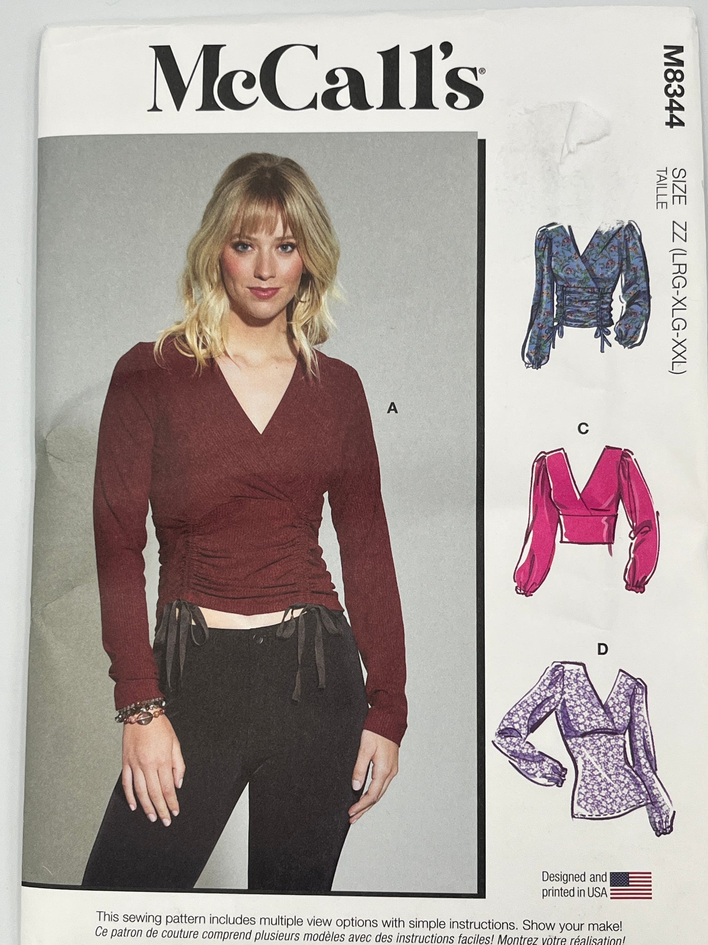 McCall's 8344, Uncut pattern, Size LRG-XXL