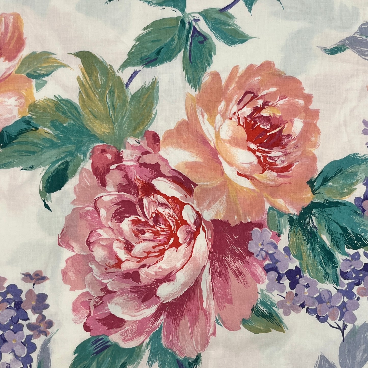 Vintage Springmaid Twin Sheet Set, Full 4-Piece Floral Set (Top Sheet, Fitted Sheet, 2 Pillowcases)
