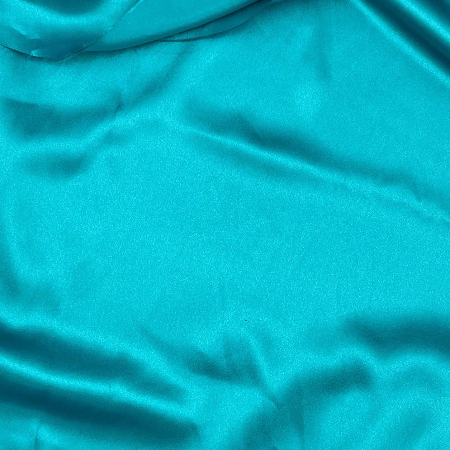 3 Yards Teal Satin Charmeuse, Designer Deadstock