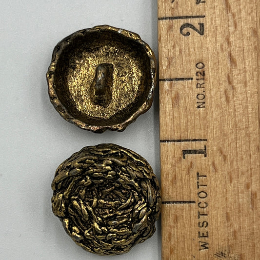 Two, 7/8 Inch Metal Buttons