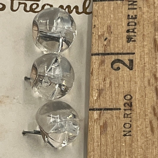 Four, 3/8 Inch Vintage Glass Buttons