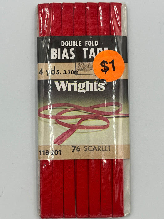Wright's Double Fold Bias Tape, Scarlet