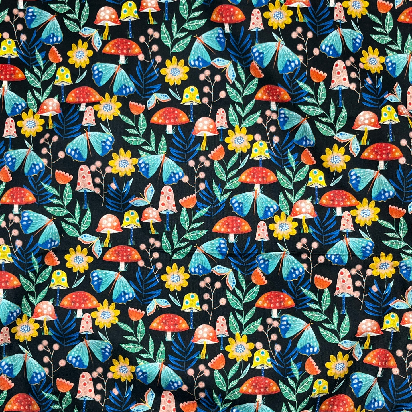 1 Yard Vintage Mushrooms, Quilting Cotton