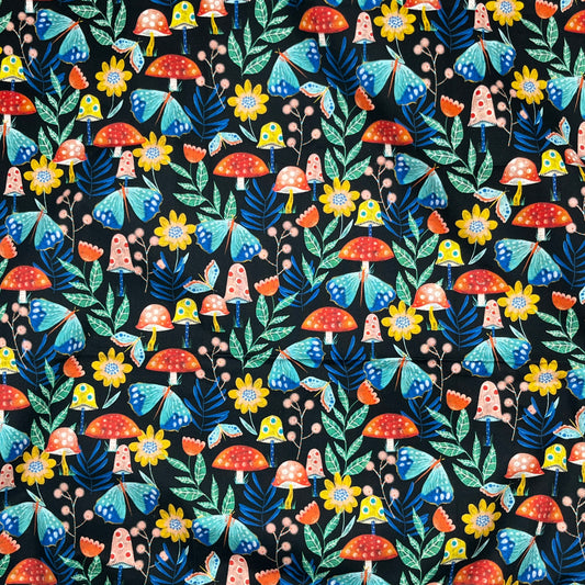 1 Yard Vintage Mushrooms, Quilting Cotton