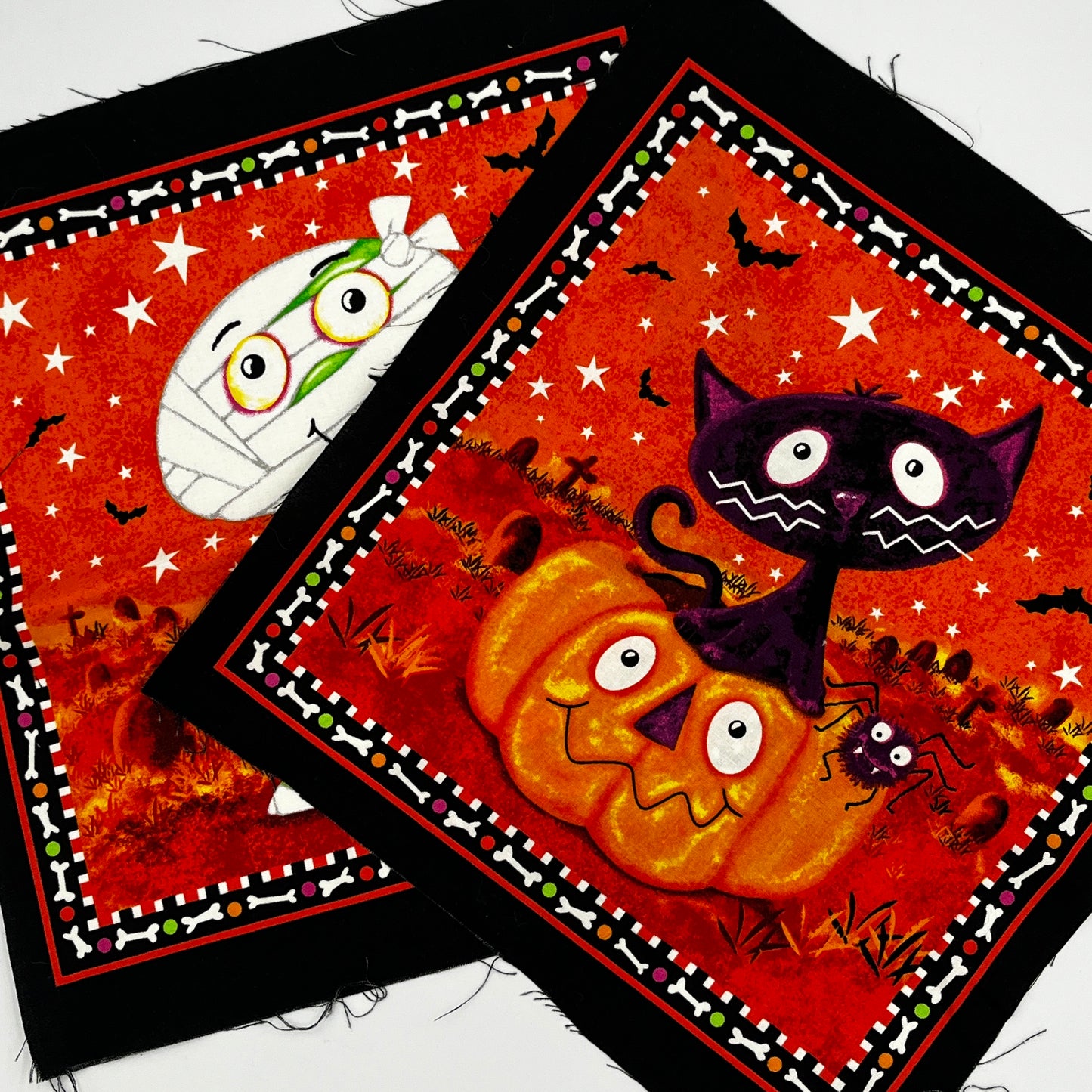 2 10 inch Halloween Blocks, Premium Quilting Cotton