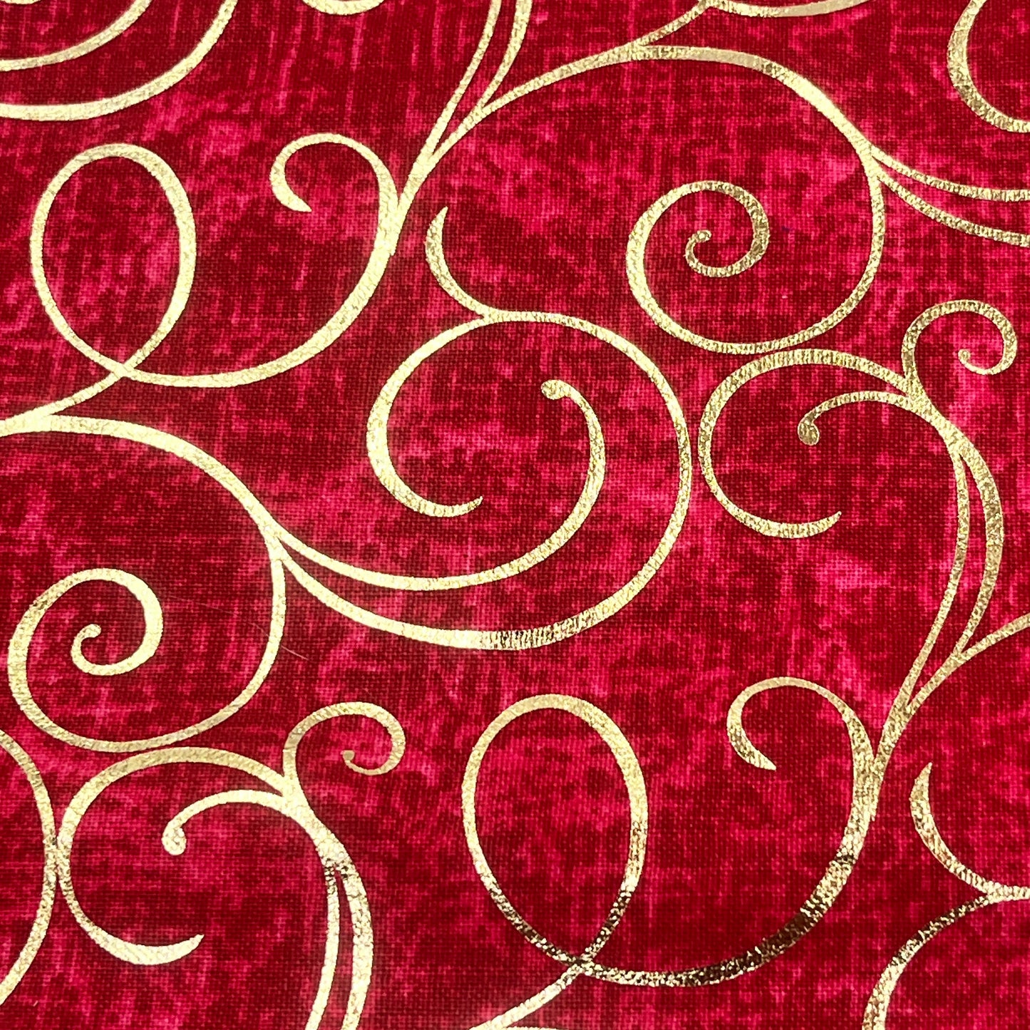 3 Pieces Gold Metallic Swirl Quilting Cotton