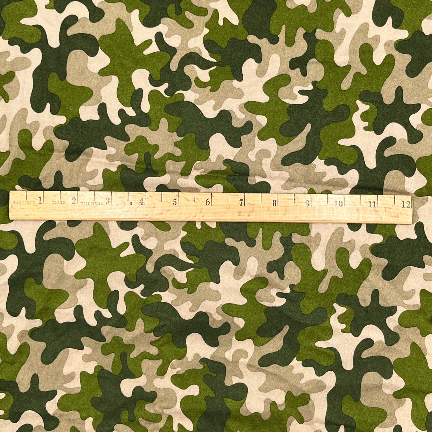 1 1/3 Yard Olive Camo Print, Lightweight Cotton