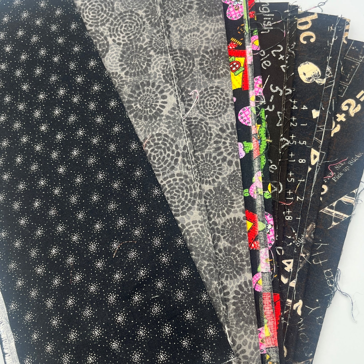 Black & Grey Fabric Bundle – 9 oz Quilting Cotton, 9 Fat Quarters