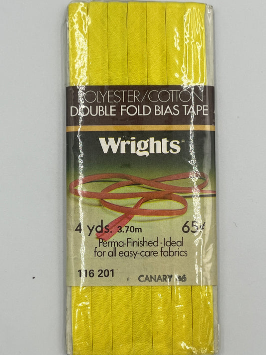 Wrights Double Fold Bias Tape, Canary