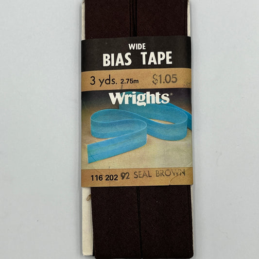 Wright's Wide Bias Tape Package, 3 Yards, Seal Brown