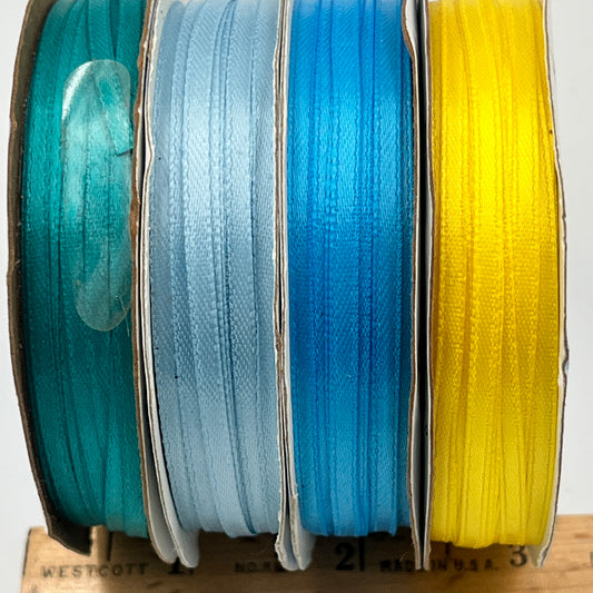 Ribbon Bundle, 4 Narrow Satin Ribbons