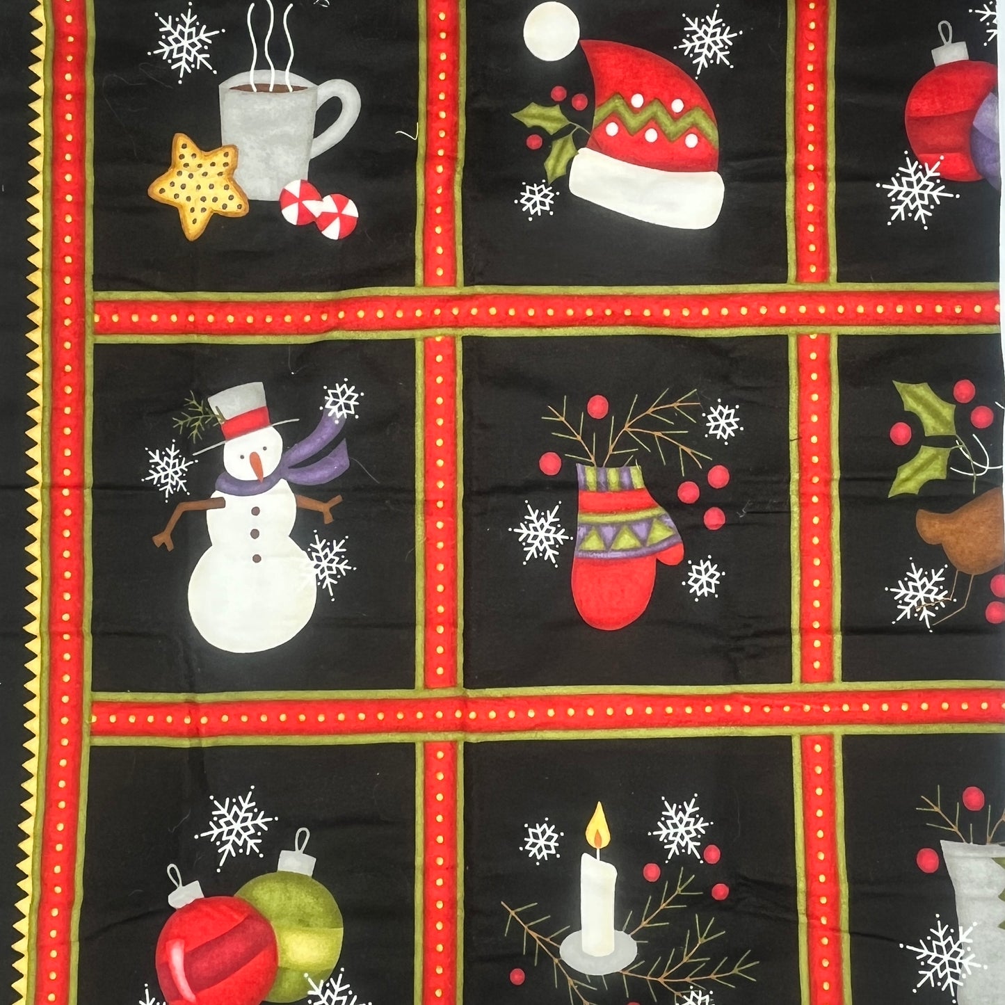 2/3 Yard Holiday Blocks Cotton Flannel