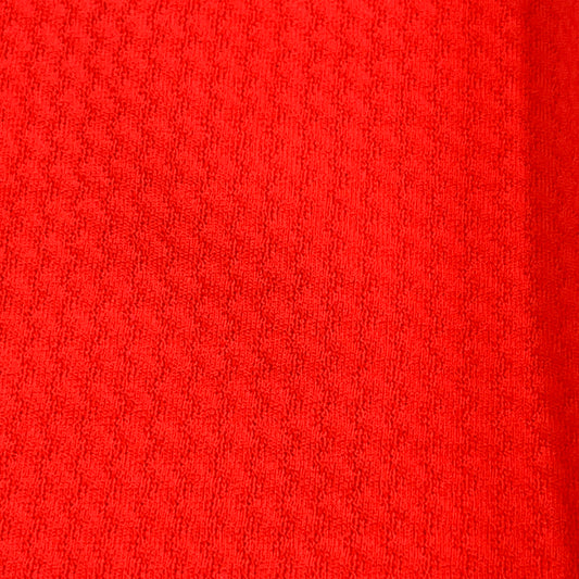 1 Yard 7 Inches Neon Orange Waffle Knit, Designer Deadstock