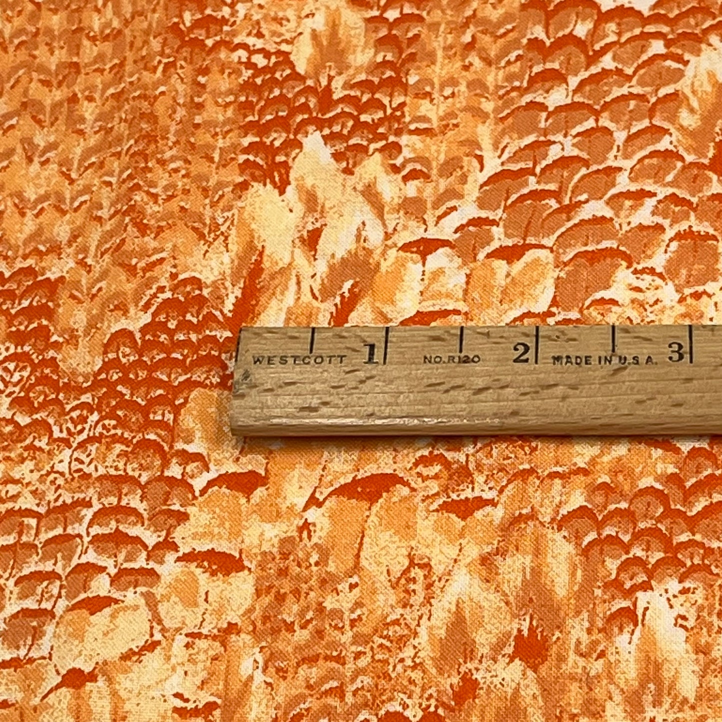 2 2/3 Yards Orange Snake Print Cotton - Cotton