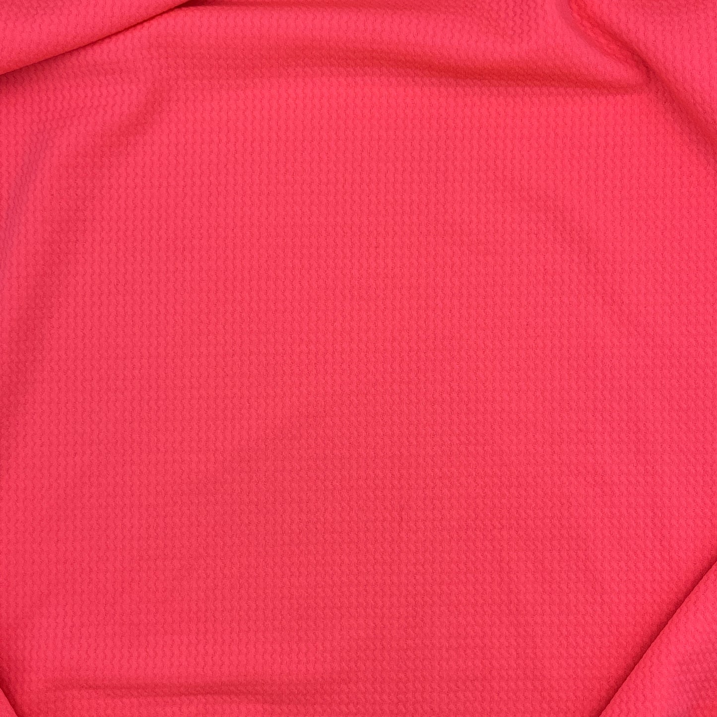 2+ Yards Bright Pink Waffle Knit, Designer Deadstock