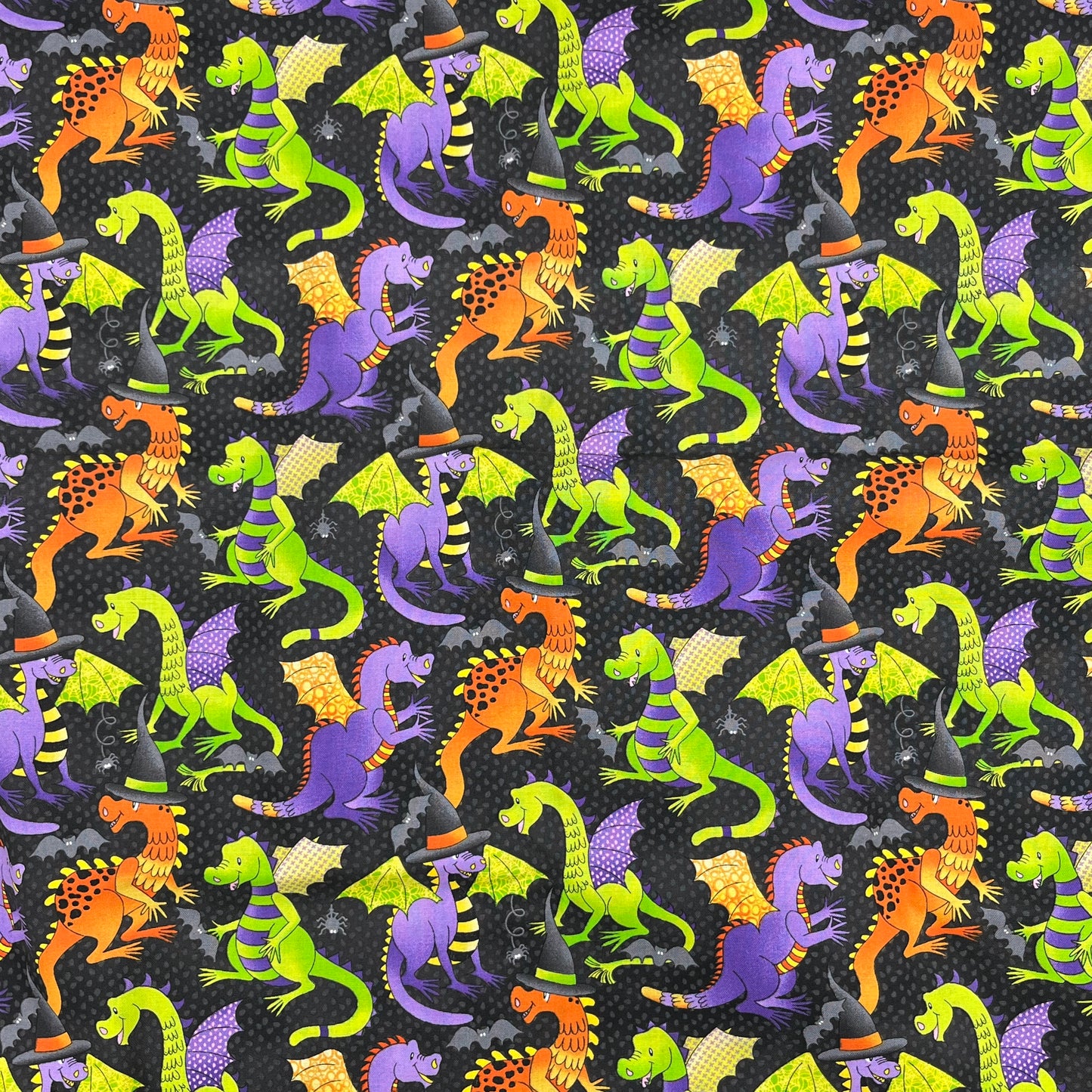 1 1/3 Yards Dragons, Premium Quilting Cotton (plus some smaller pieces)