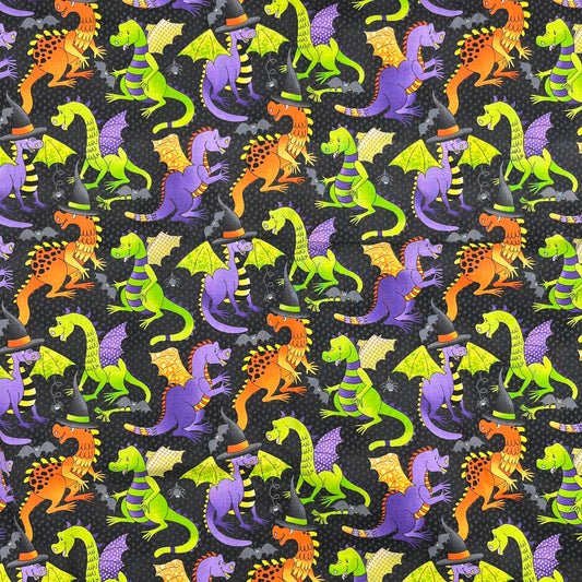 1 1/3 Yards Dragons, Premium Quilting Cotton (plus some smaller pieces)