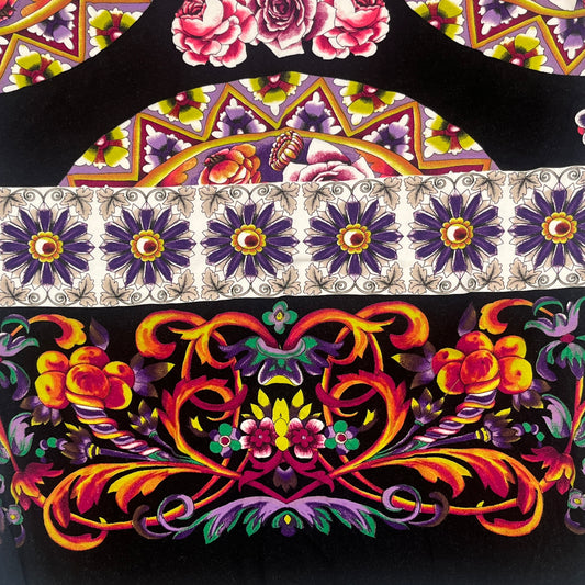 34” x 34” Knit Panel Remnant, Jewel Tones Border Print
