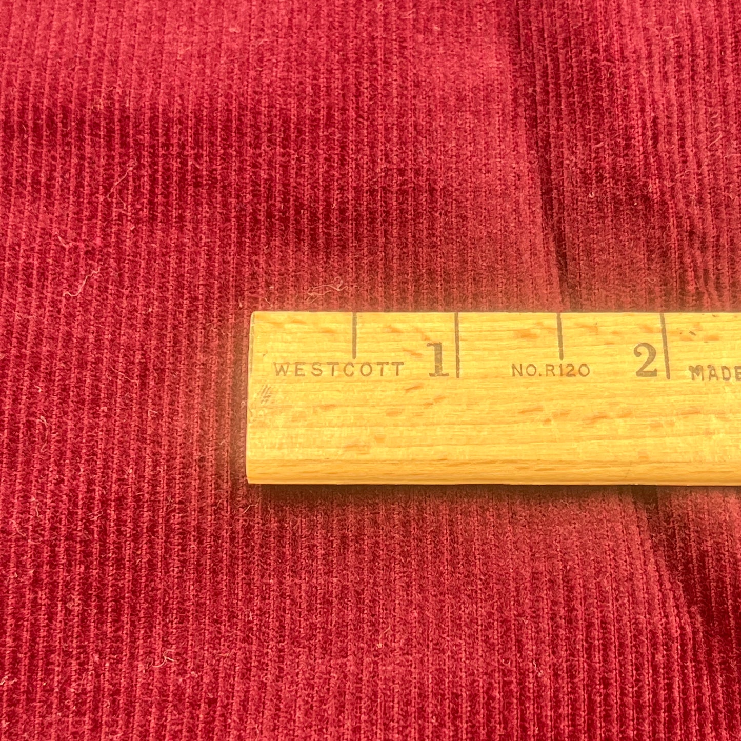 1 1/4 Yard Deep Maroon Baby Wale Corduroy