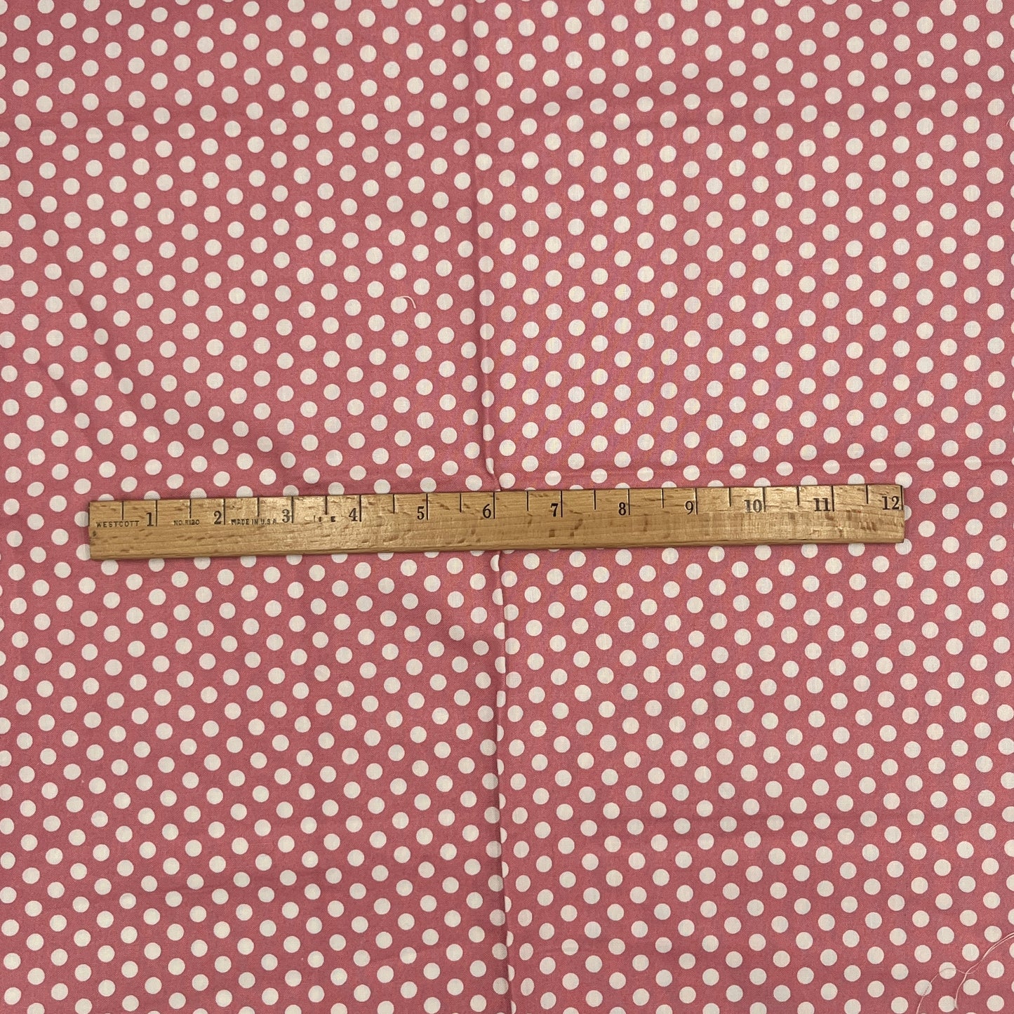 1/2 Yard Dusty Rose Polka Do, Premium Quilting Cotton