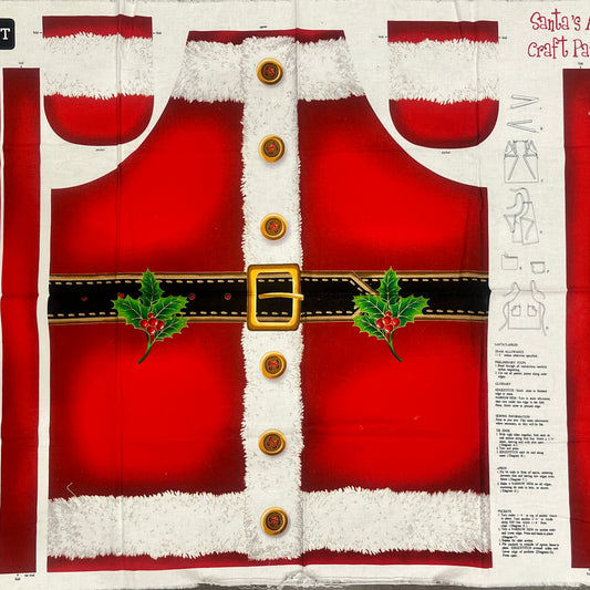 Santa’s Apron Cotton Craft Panel, Cut & Sew Holiday Project