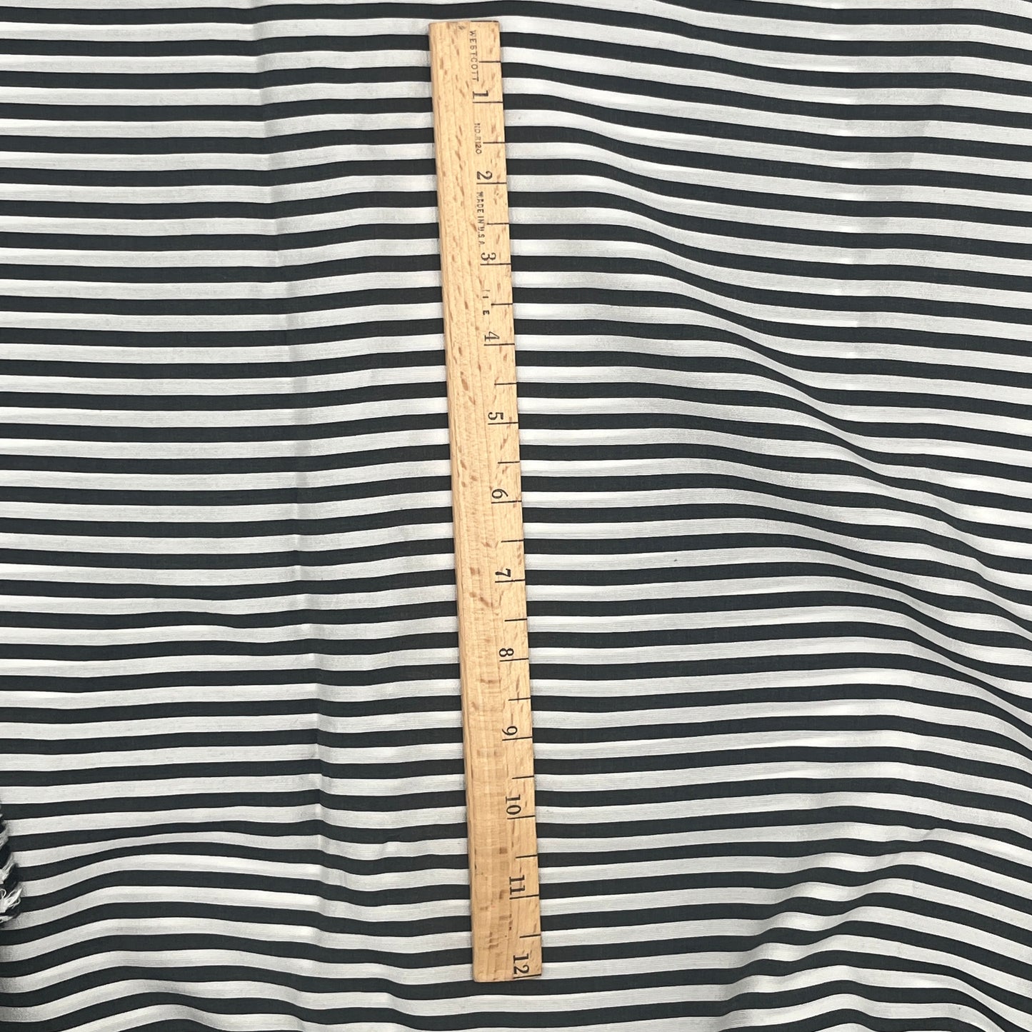 4 Yards Striped Lightweight Apparel, Designer Deadstock