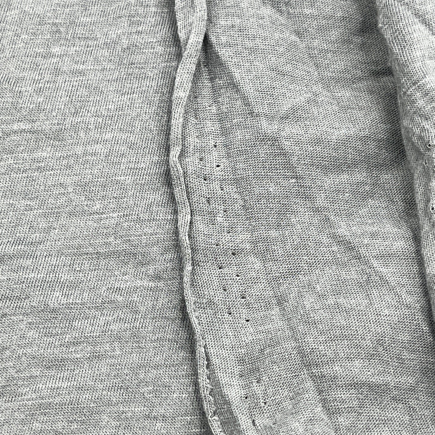 2 1/2 Yards Lightweight Grey-green Knit, Cotton FLAW