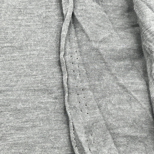 2 1/2 Yards Lightweight Grey-green Knit, Cotton FLAW