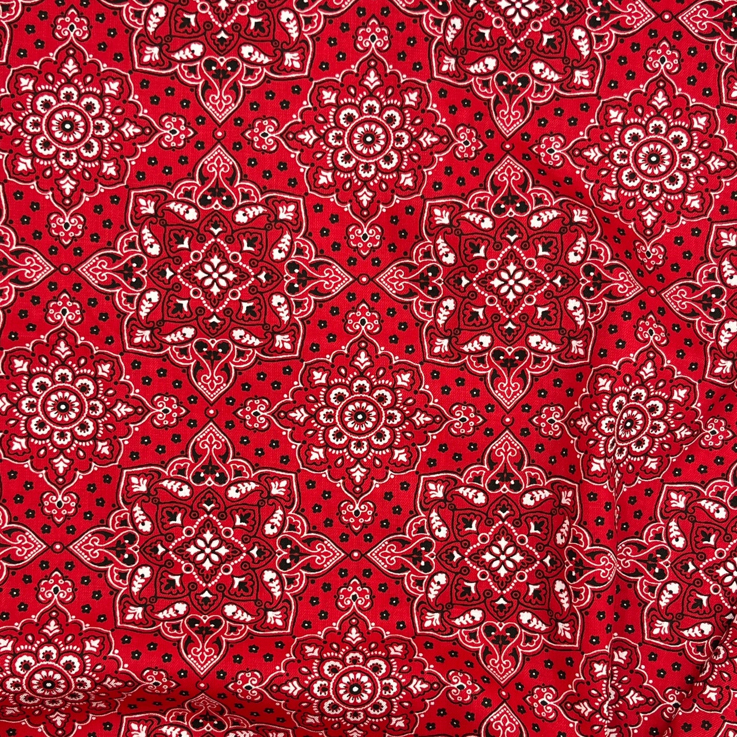 2+ Yards Red Bandana Apparel Cotton