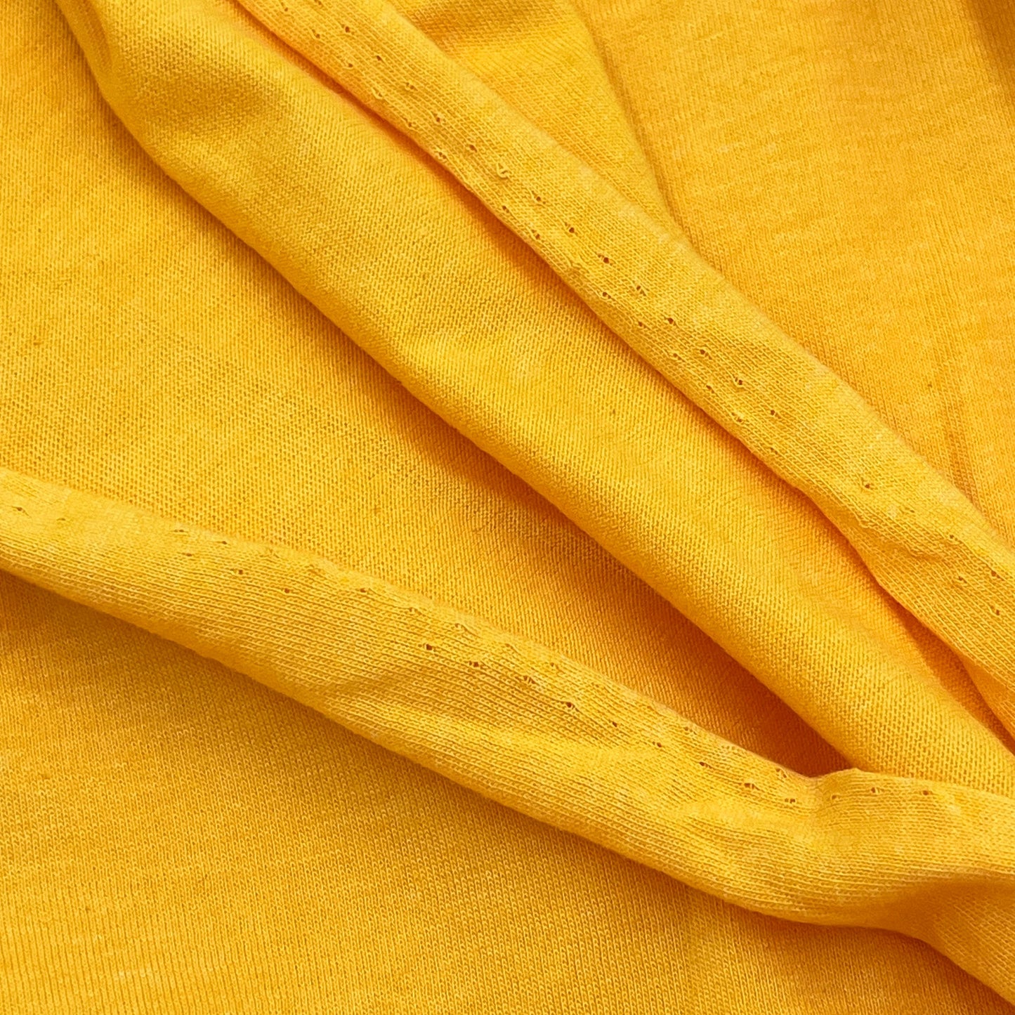 By the Yard, Yellow Jersey Knit Lightweight, Cotton Blend, Designer Deadstock