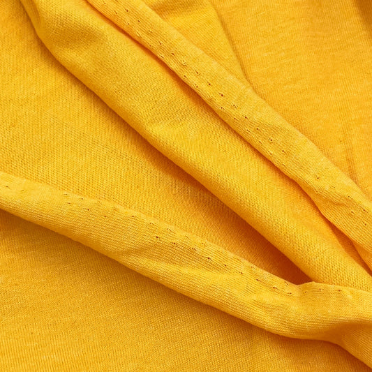 By the Yard, Yellow Jersey Knit Lightweight, Cotton Blend, Designer Deadstock