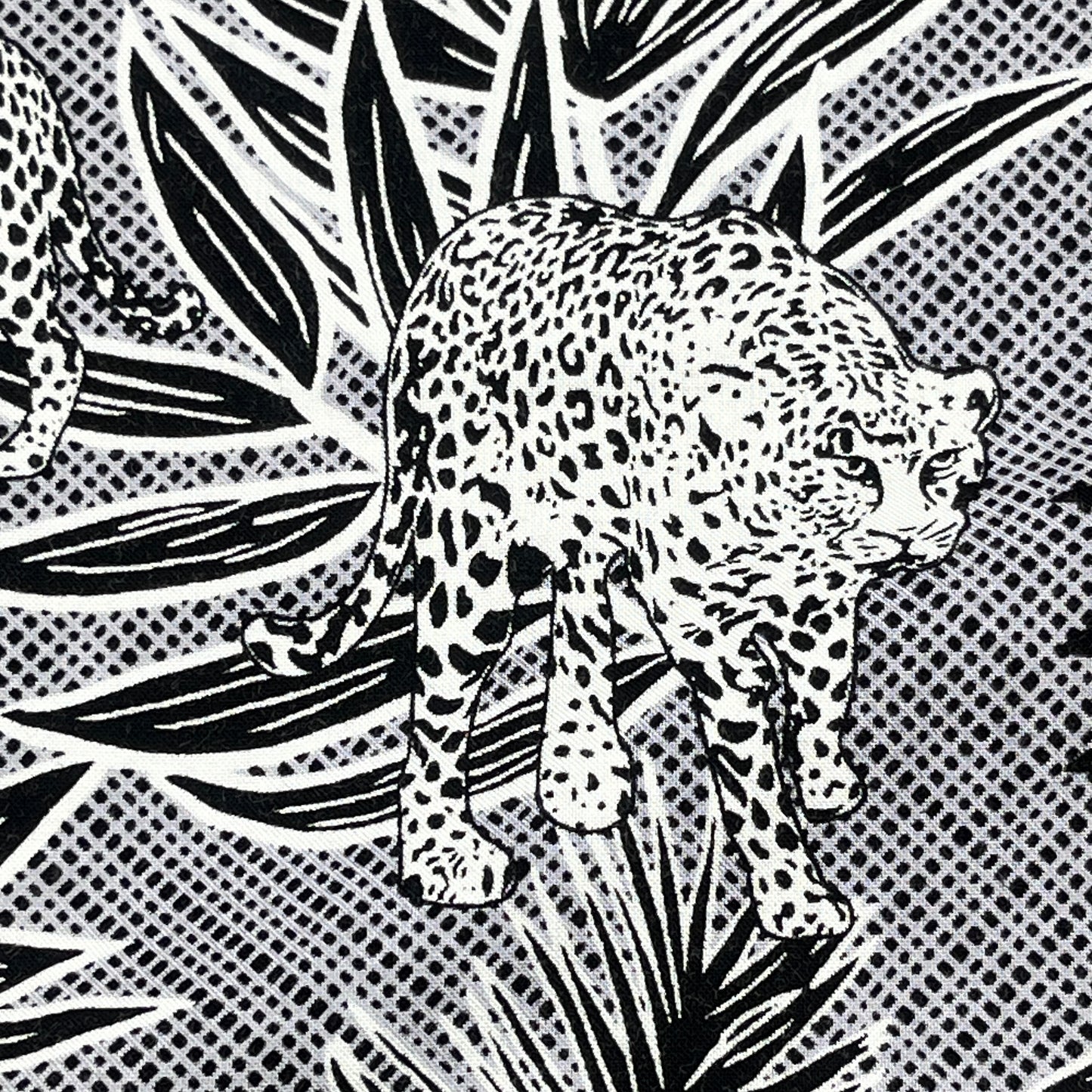 5 Yards Black & White Leopard Print Rayon Challis,  58” Wide