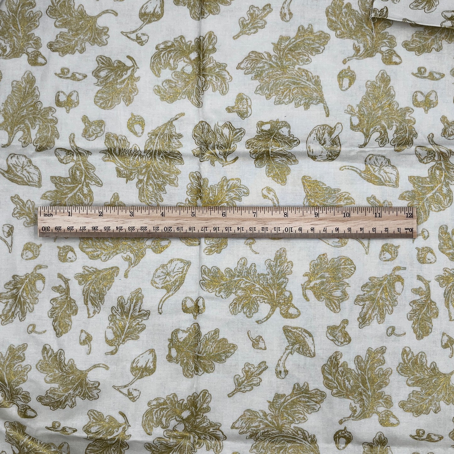 1 Yard Metallic Mushrooms, Premium Quilting Cotton