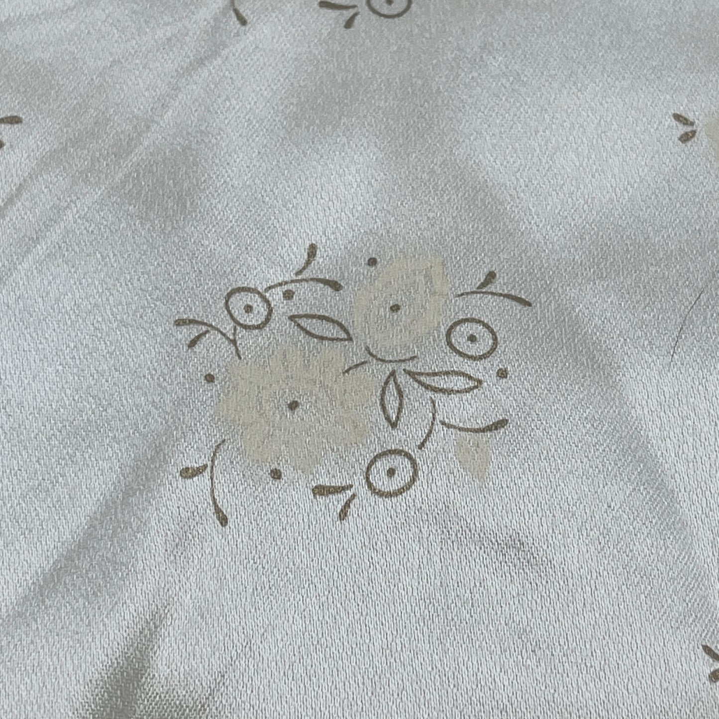 7 Yards Ivory Floral Charmeuse Satin, Polyester