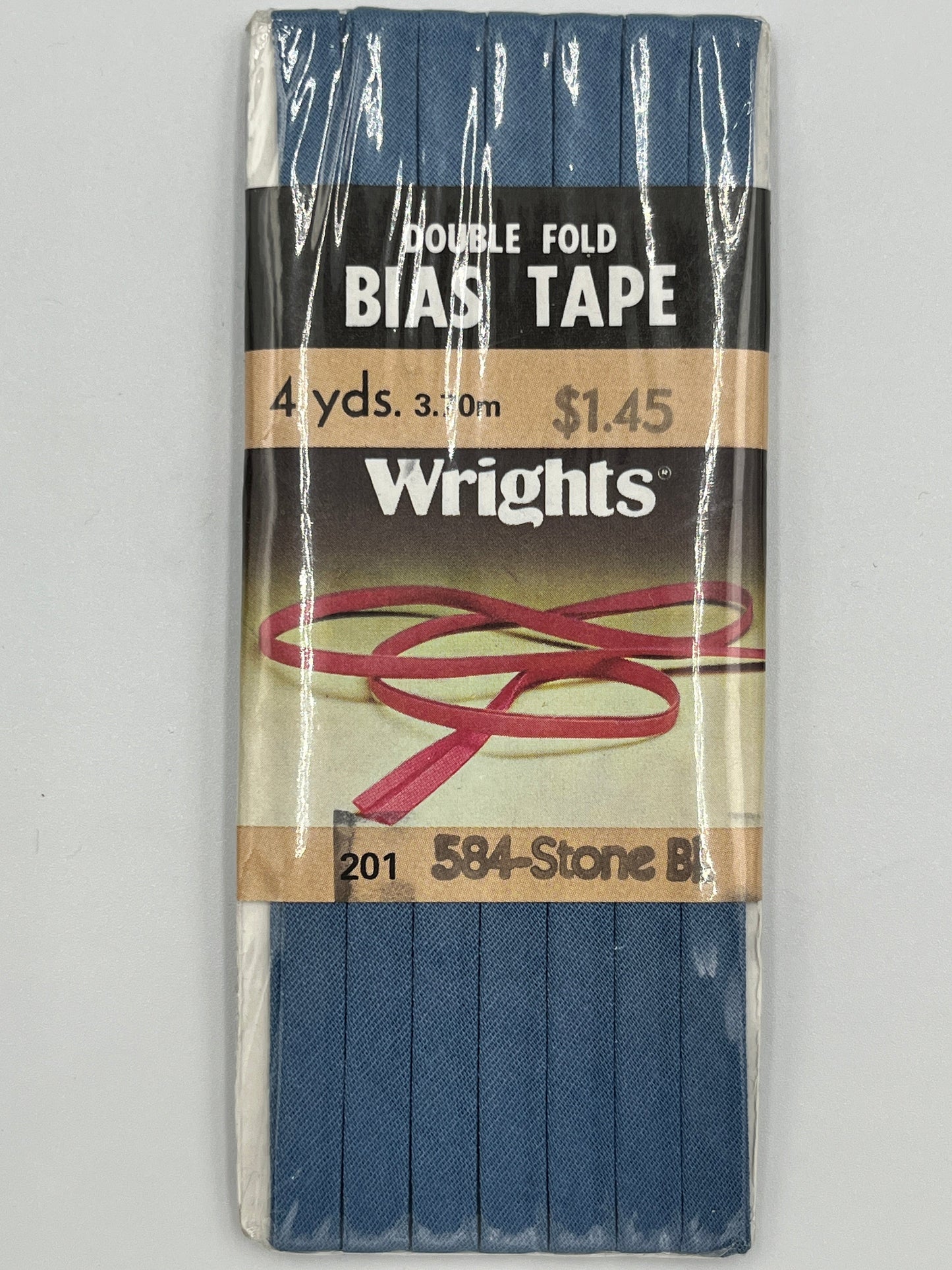 Wright's Double Fold Bias Tape, Stone Blue