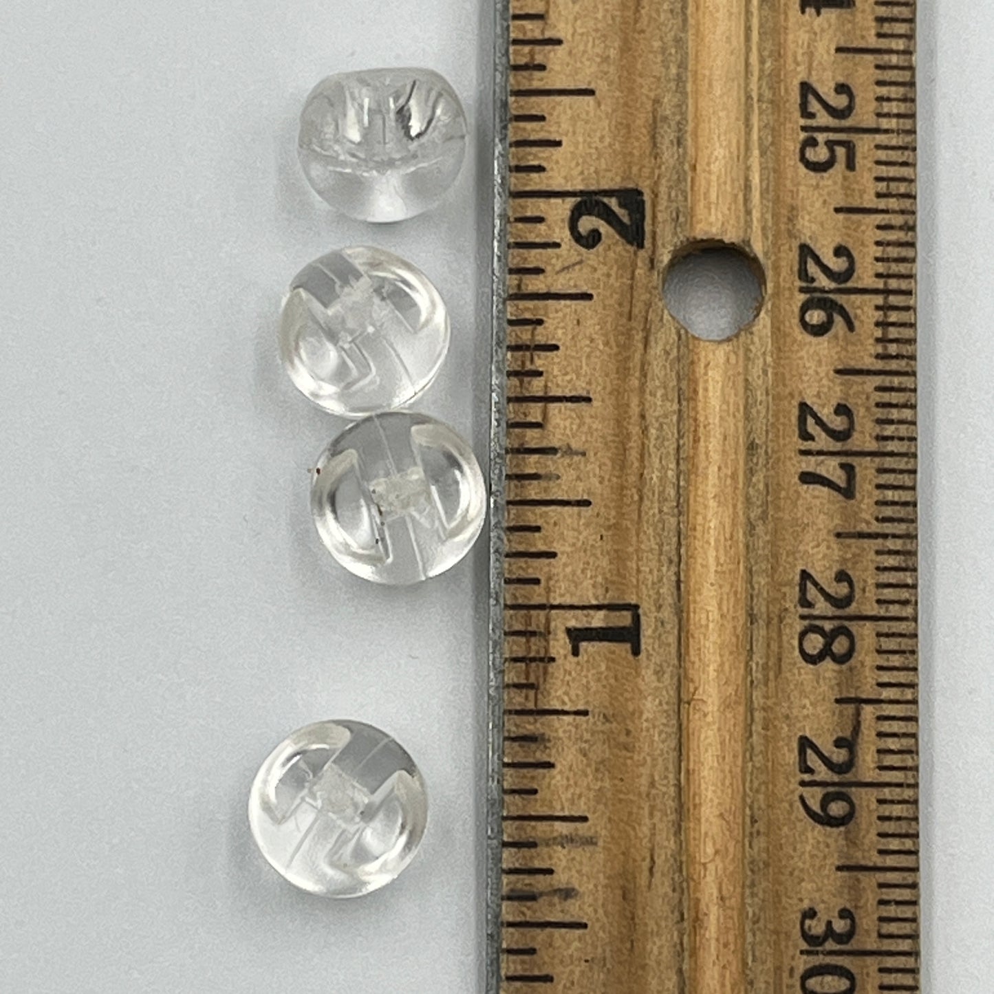 Four, 3/8 Inch Glass Buttons