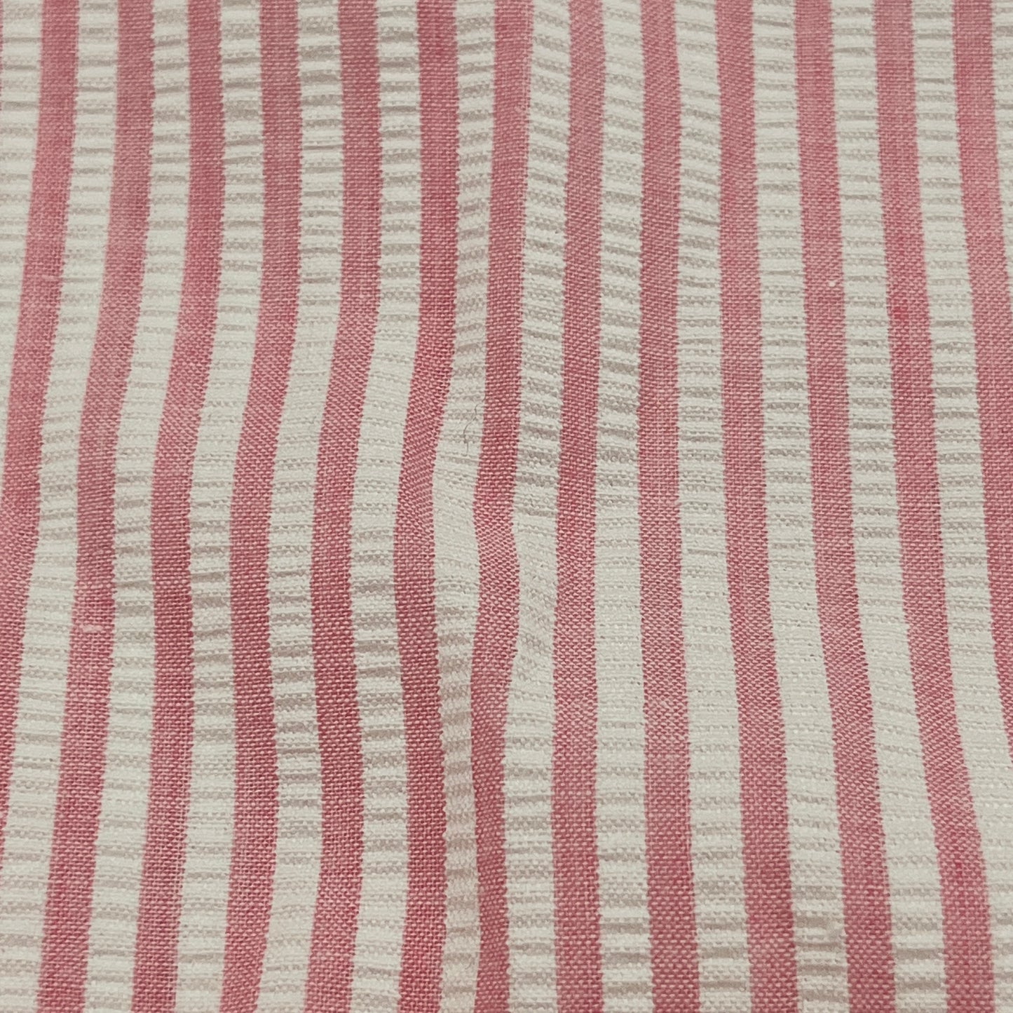 21” x 56” Pink & White Stripe Seersucker, Cotton