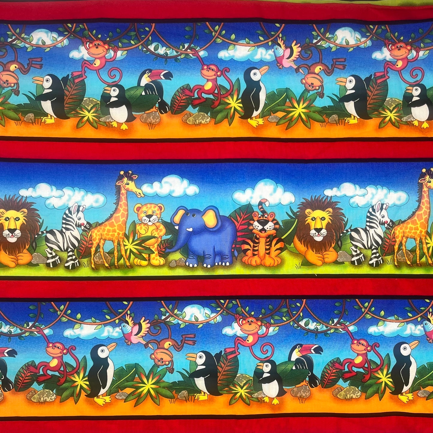 4 Yards Rainbow Jungle Print - Premium Quilting Cotton