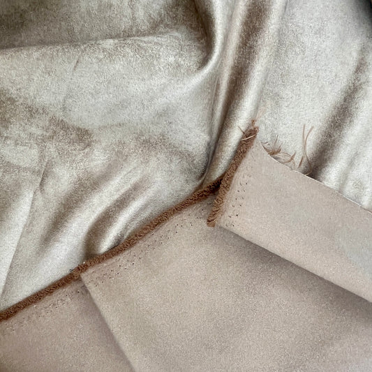 2 Yards Soft Taupe Faux Suede – 58” Wide