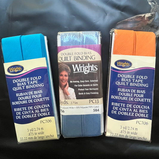 3 Packages Double Fold Bias Tape Quilt Binding